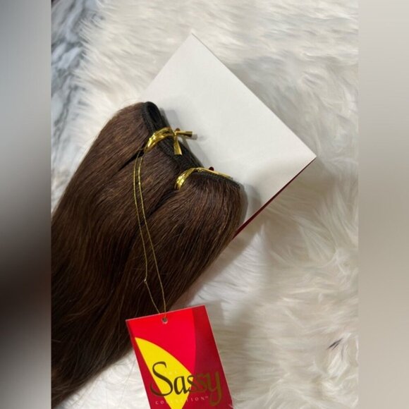 Silky Straight #4 Natural Brown 18 Inch Human Hair Extension Wefts - Picture 3 of 5